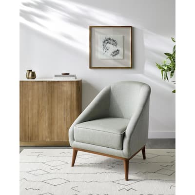 Kassie Modern Minimalist Light Sage Accent Chair