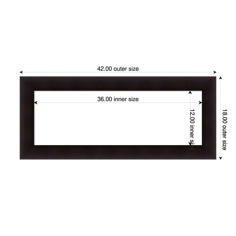 Amanti Art Portico Espresso Framed Dry Erase Magnetic Board - 42 x 18 in