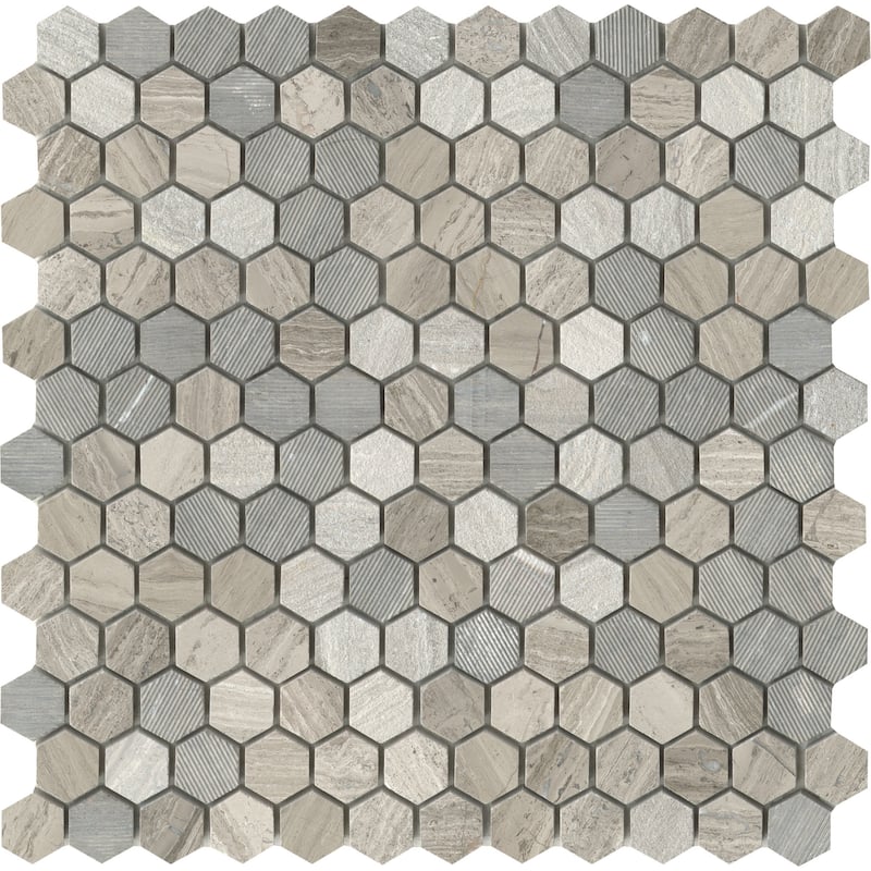 Emser Tile Marble - 12" x 12" Hexagon Geometric Mosaic Wall Tile -