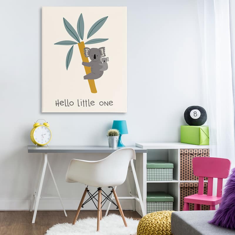 Stupell Hello Little One Koalas Canvas Wall Art Design By Sazerelli Designs