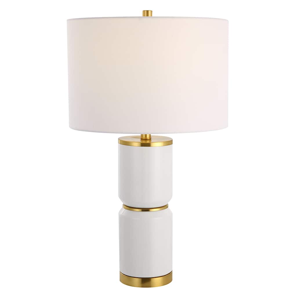 Gloss White Ceramic Table Lamp - 15"W x 26.25"H x 15"D
