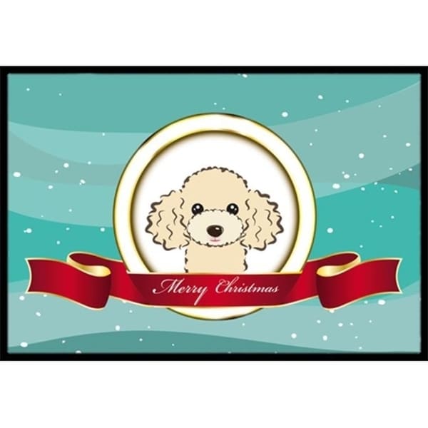 Carolines Treasures BB1568MAT Buff Poodle Merry Christmas Indoor & Outdoor Mat 18 x 27 in.