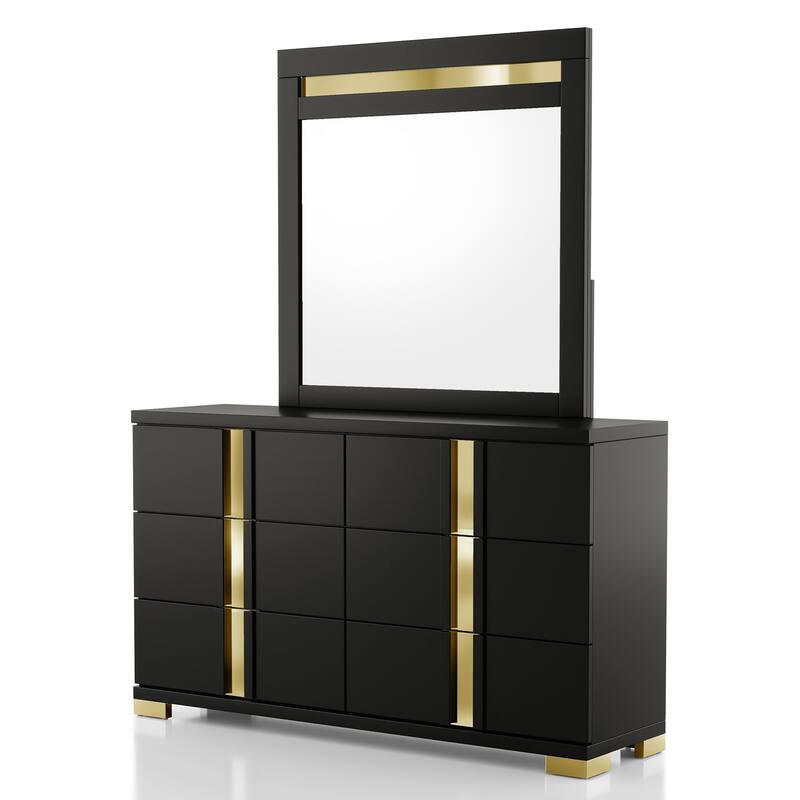 Furniture of America Halifax Modern 6-Piece Wood Platform Bedroom Set with Underbed LED