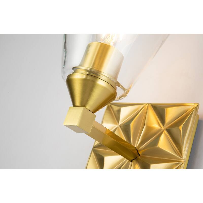 Modern 1 Light Wall Sconce in Aged Brass