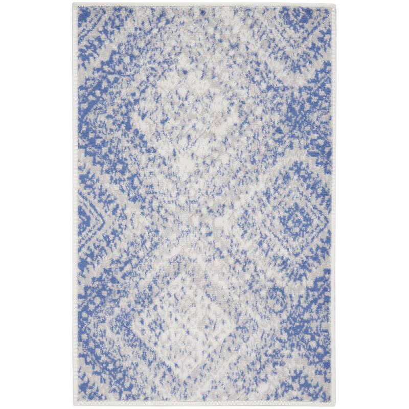 Power Loomed Distressed Geometric Modern Stain Resistant Area Rug - 36' X '24' X '0.39