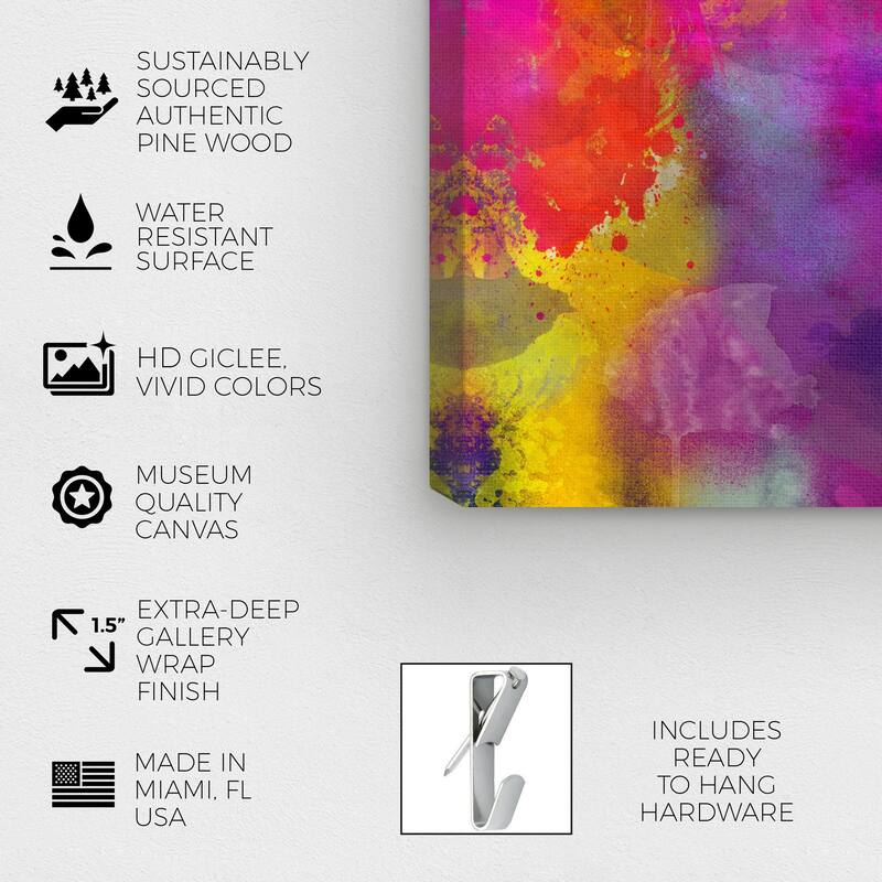 Wynwood Studio Canvas Abstract Amerina Purple and Traditional Wall Art Canvas Print