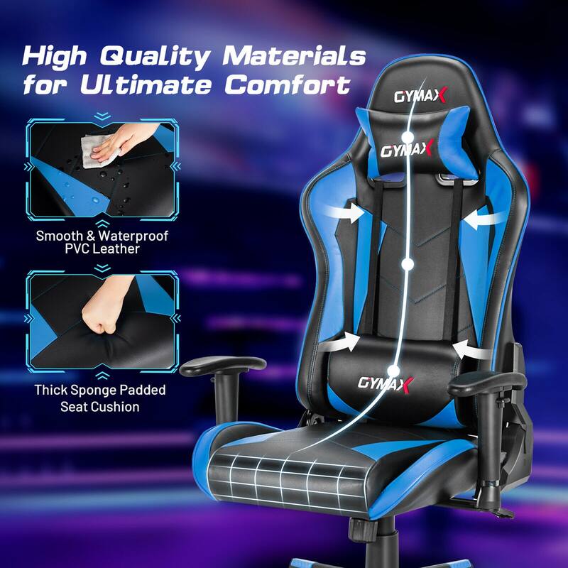 Gymax Gaming Chair Adjustable Swivel Racing Style Computer Office - See Details