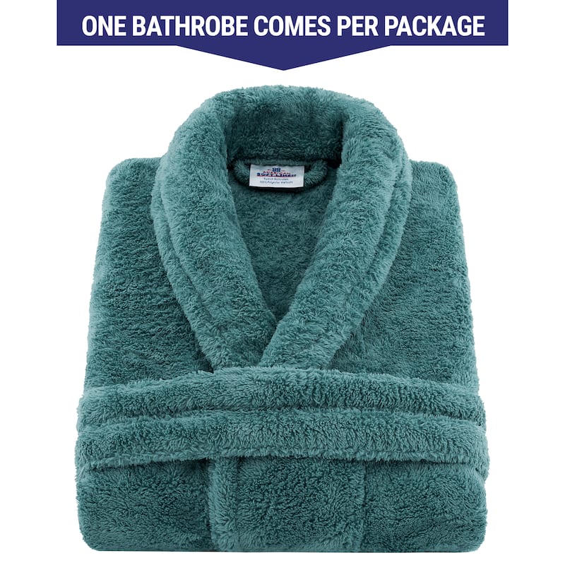 American Soft Linen Mens and Womens Robe Warm Fleece Unisex Bathrobe