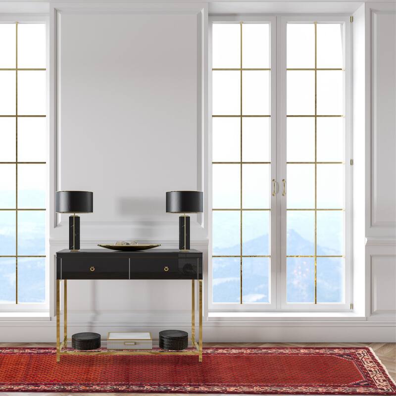 ECARPETGALLERY Hand-knotted Andelz Red Wool Rug - 3'0 x 9'10