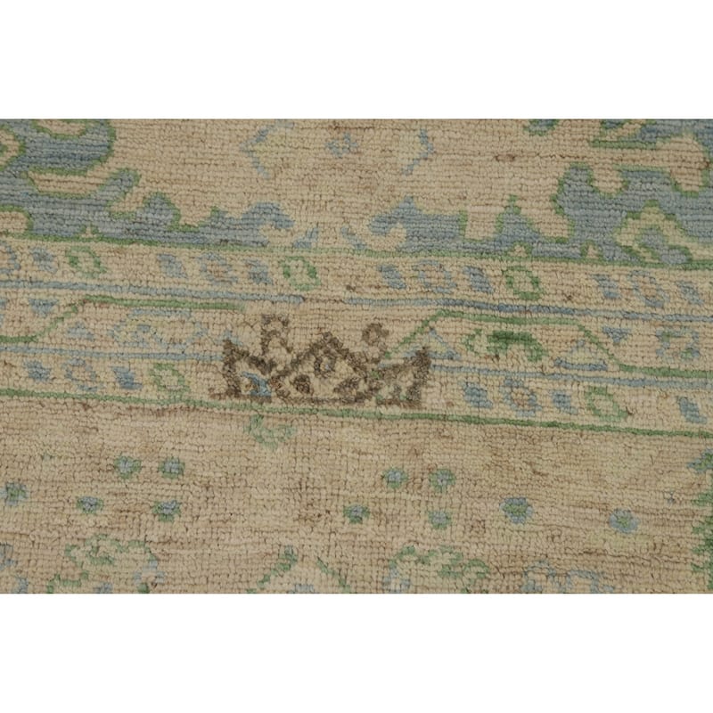 Floral Oushak Turkish Area Rug Hand-Knotted Vegetable Dye Wool Carpet - 7'11"x 9'11"