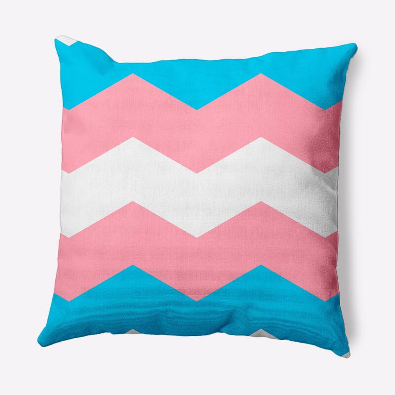Pride Chevron Outdoor Throw Pillow - 20" x 20" - Transgender Chevron