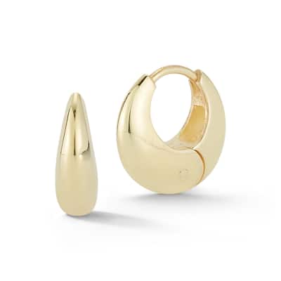 Soleil Sterling Silver Chubby Huggie Hoop Earrings