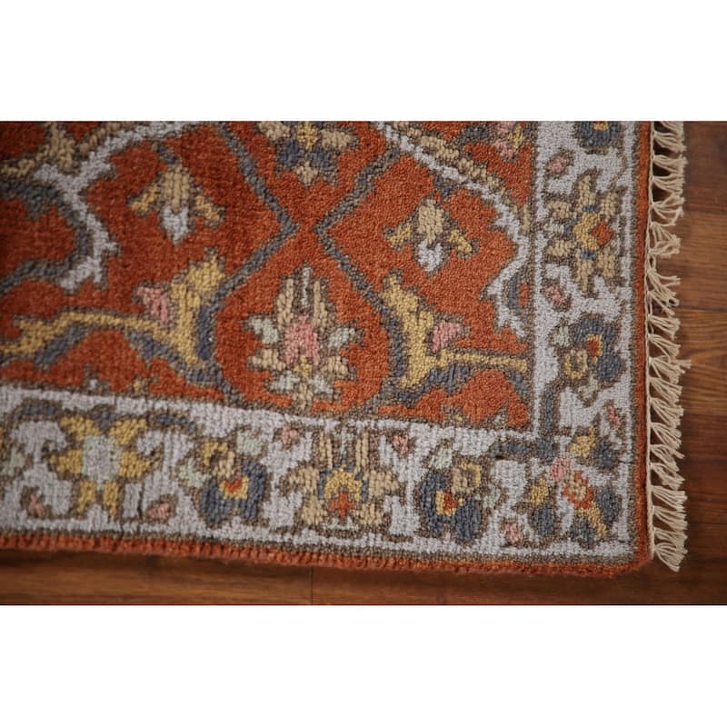 Orange Heriz Serapi Indian Area Rug Hand-knotted Wool Carpet - 2'7"x 5'11"