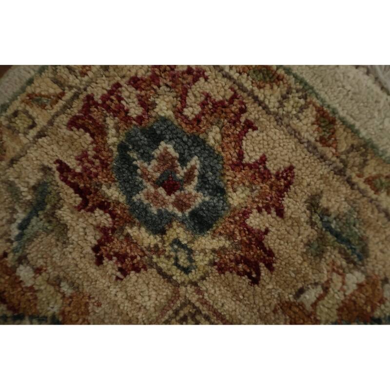 Hand Knotted Oriental 100% Wool Carpet Traditional Floral Beige & Ivories Peshawar Area Rug - 6' 2'' X 2' 7''