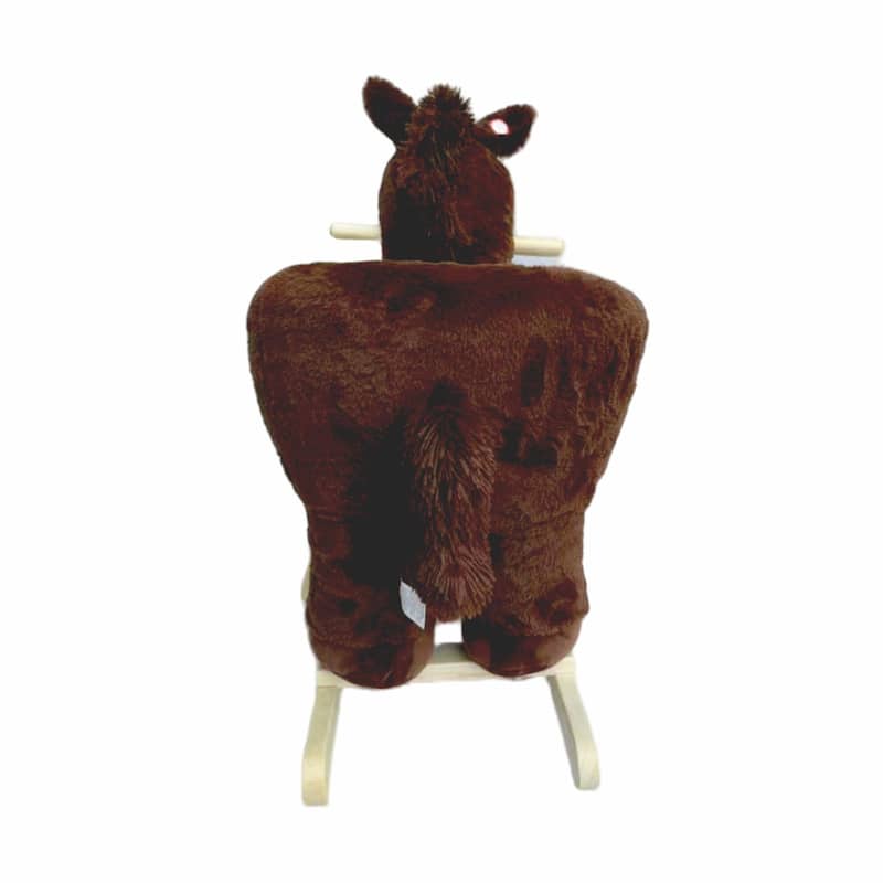 Kids Ride-On Rocking Horse Toy with Lullaby Song, Rocking Toy with Hand Puppets & Safety Belt