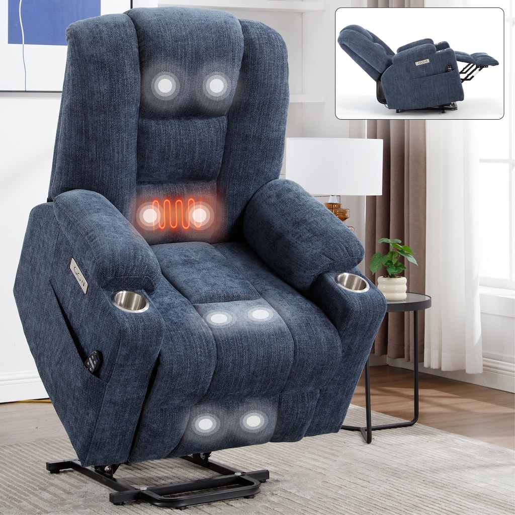 Power Lift Recliner Chair with Massage and Heat