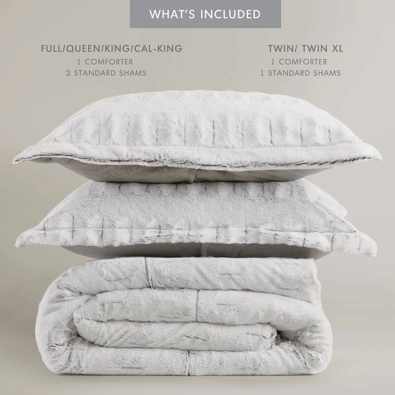 Madison Park Margot Back Print Long Fur Comforter Set