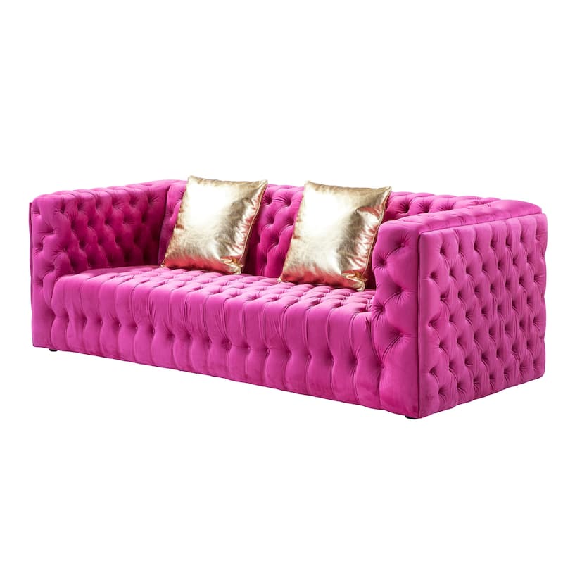 Pasargad Home Vicenza Velvet Tufted Sofa - L89.37"XD36.22"XH30"