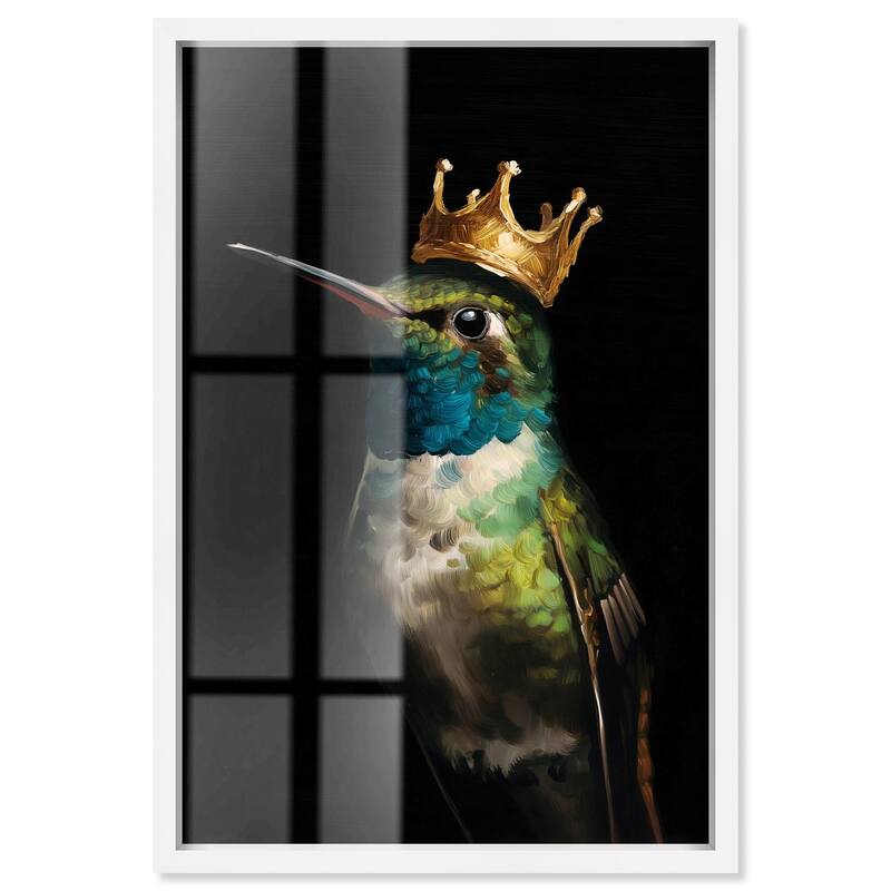 Crowned Azure Bird I Shadowbox by Art Remedy - White - 20" x 30"