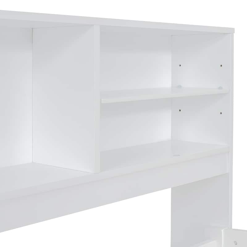 Wood Daybed with 2 Bedside Cabinets