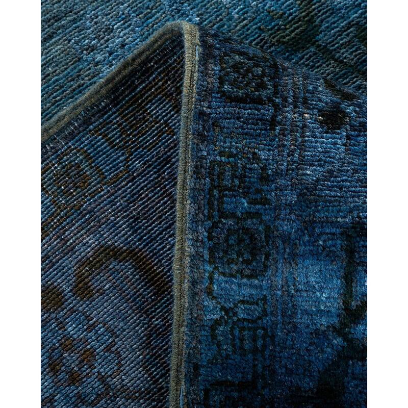 Overton Hand Knotted Wool Vintage Inspired Modern Contemporary Overdyed Purple Area Rug - 11' 10" x 14' 9"