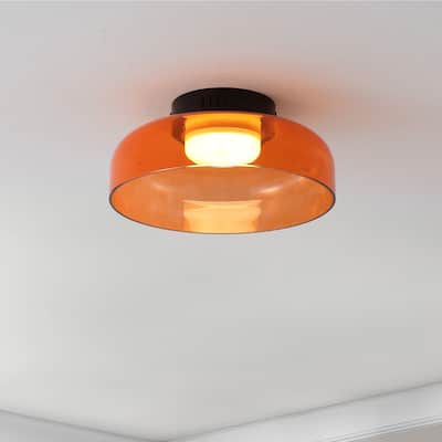 Kalmar Modern Minimalist Iron/Glass Dimmable Integrated LED Flush Mount
