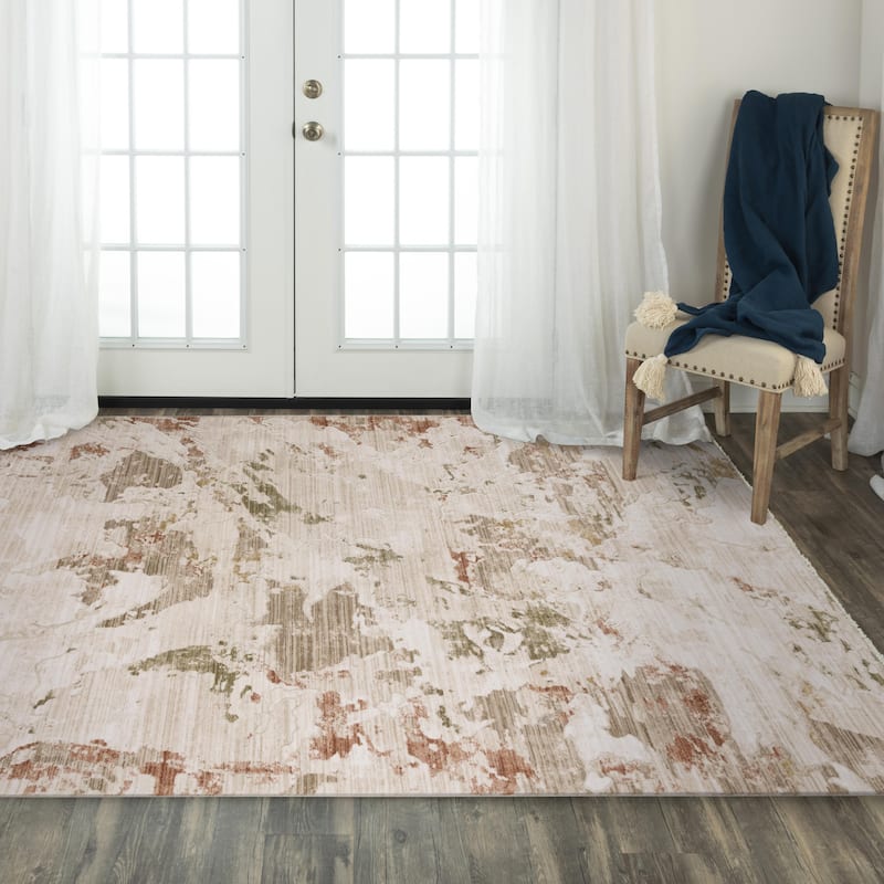 Alora Decor Poppy Transitional Ivory Polyester/Polypropylene Area Rug
