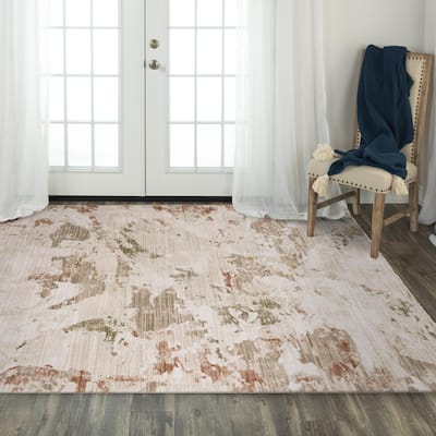 Alora Decor Poppy Transitional Ivory Polyester/Polypropylene Area Rug