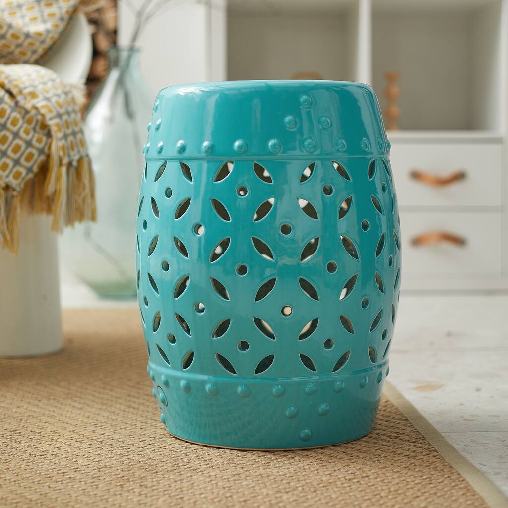 CO-Z 17-inch Modern Ceramic Outdoor Garden Stool or Indoor Side Table