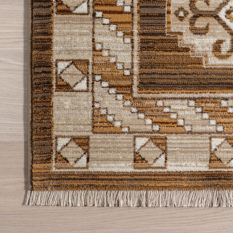 Nettle Leaf Fringed Area Rug