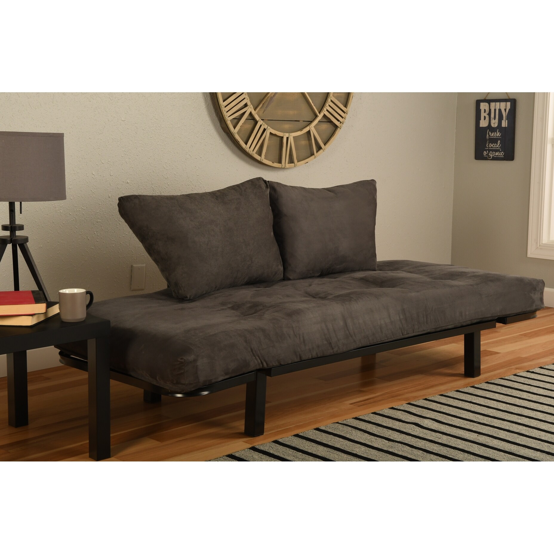 & Den Daybed with Suede Grey Mattress - On Sale - -