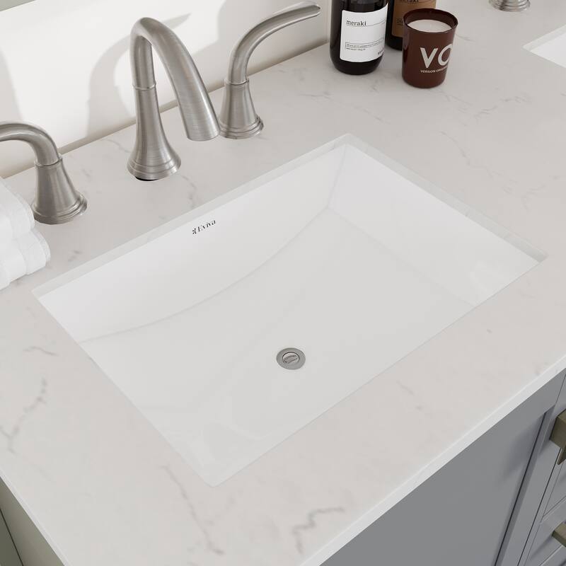Aberdeen 48 in. Double Sink Vanity with Carrara Quartz Top & Undermount Sinks