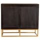preview thumbnail 3 of 6, Zara 2-door 40-inch Wood Accent Storage Cabinet Black Walnut