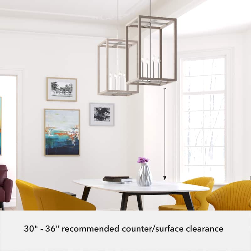 Hunter Squire Manor Pendant - Foyer, Island, Dining Room - Candle, Cage, Modern Farmhouse, Lantern
