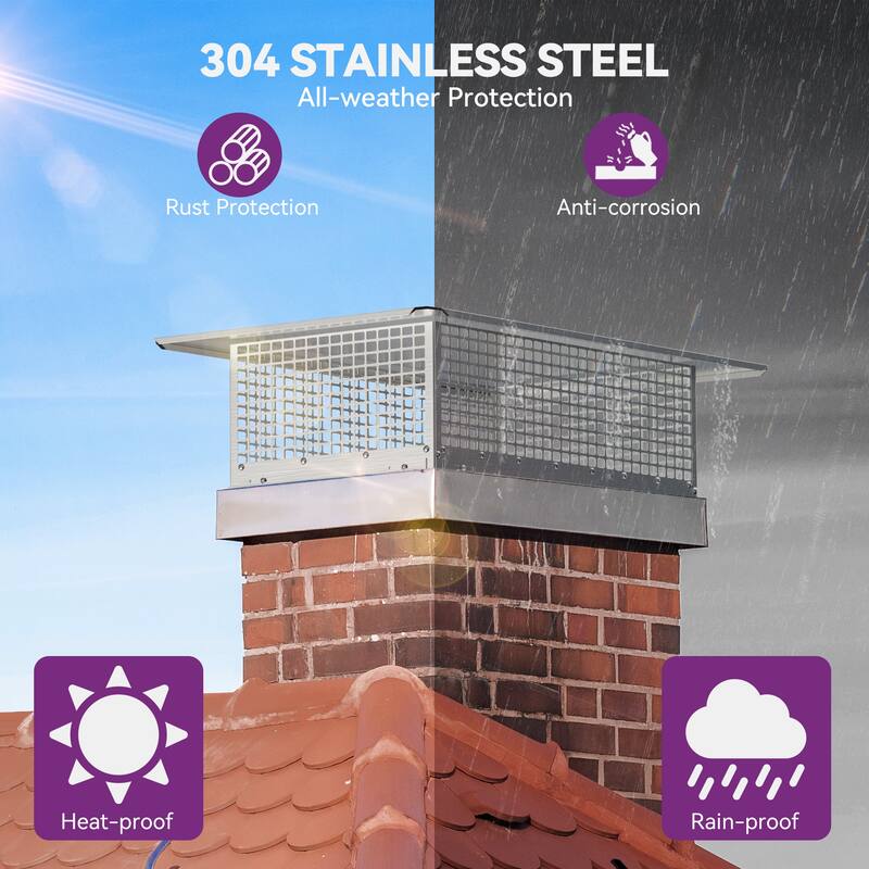 13" x 21" Chimney Cap with Adjustable Metal Strips