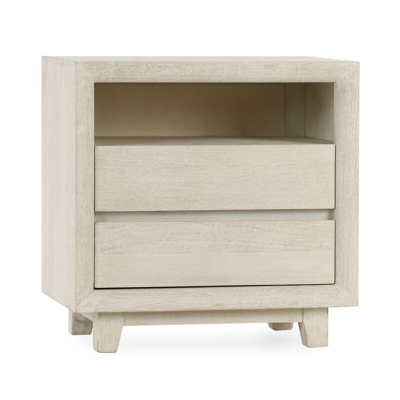 Classic Home Reece Mango Wood Nightstand in Sand