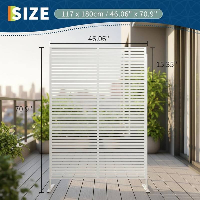 2 pcs 70" H Decorative Metal Garden Fences, Rust-Proof Scroll Design