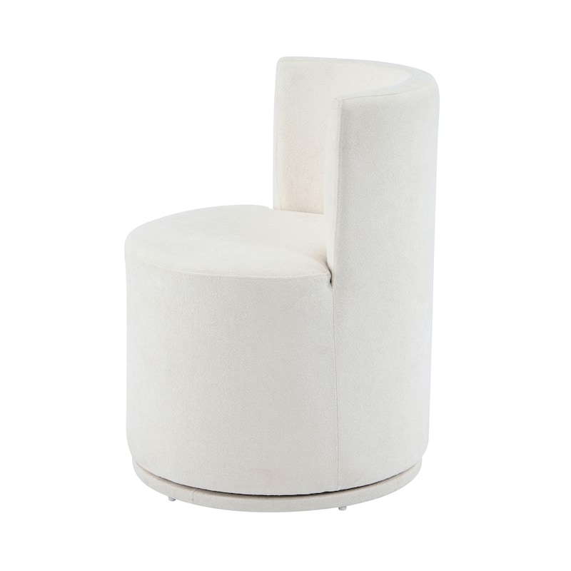 Roomfitters Modern Swivel Upholstered Side Chair for Vanity or Living Room, Beige Fabric