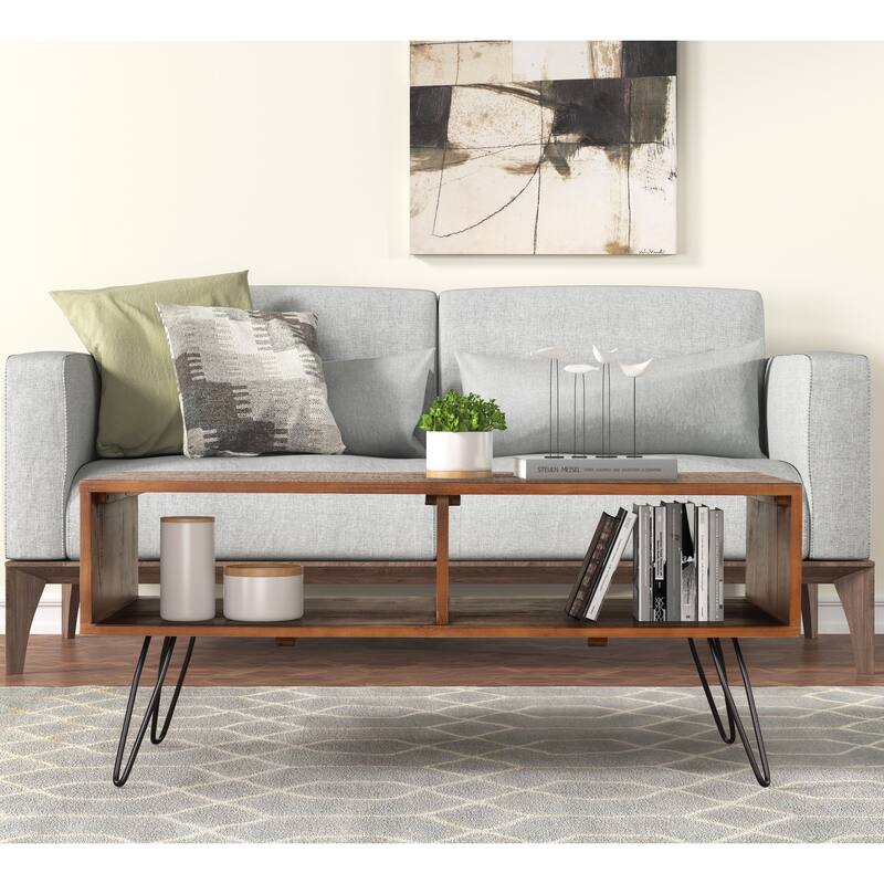Turner Reclaimed Solid Wood 42-inch Hairpin Leg Coffee Table