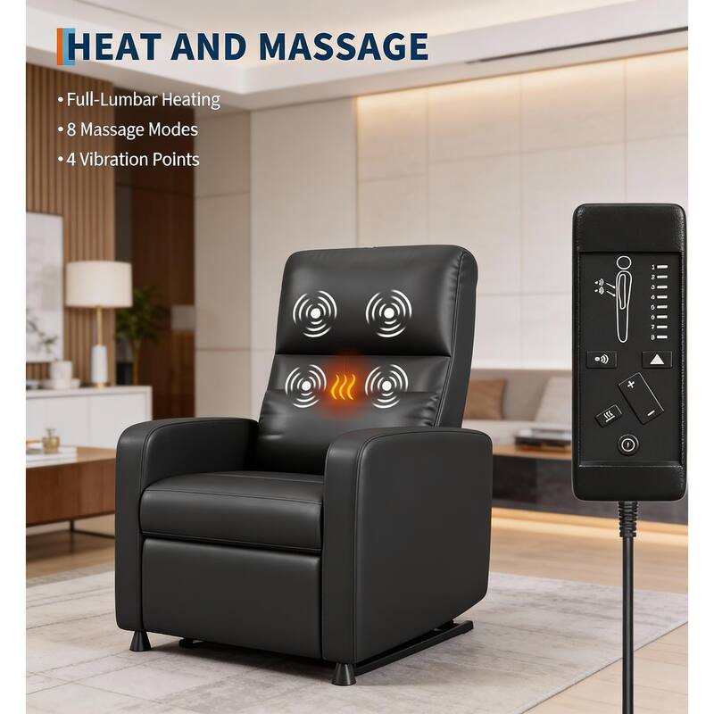 Power Recliner Chair, with Massage and Heat