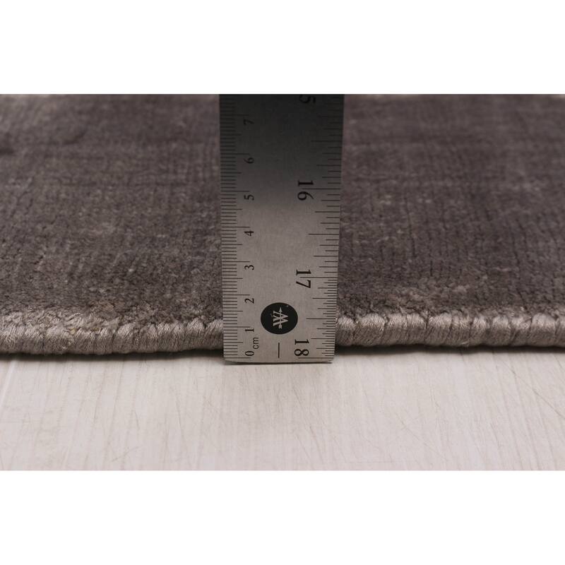 ECARPETGALLERY Hand Loomed Kashkuli Gabbeh Grey Viscose Rug - 5'6 x 8'4