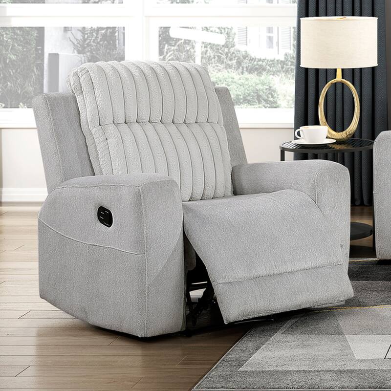 Curtis 36.5" Microfiber and Corduroy Recliner - Tab Pull Motion
