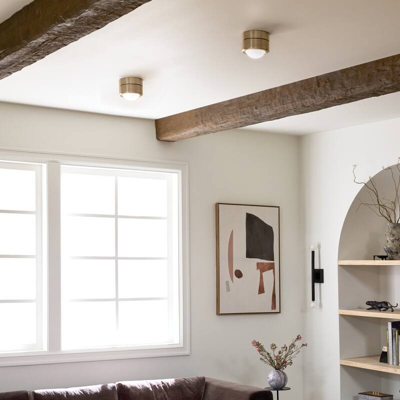 Kichler Lighting Tibbi 5.5 in. 1-Light Champagne Bronze Integrated LED Flush Mount Light