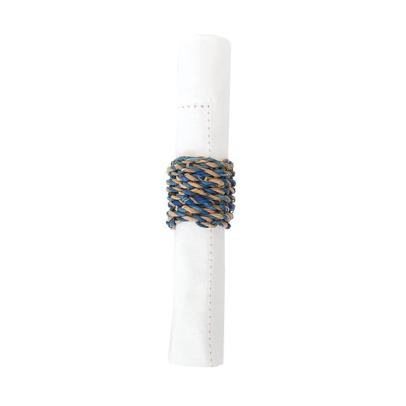 Dash Navy Napkin Ring Set of 6 - Set of 6