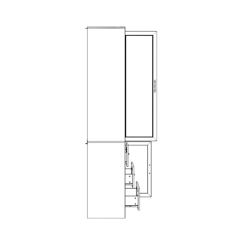 79.6"H Display Bookcase Pantry Cabinet Sideboard with Tempered Glass Doors White/Brown