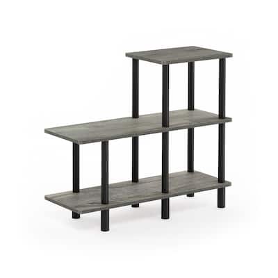3 Tiers Wood Household Shelving Unit in French Oak/Black (31.5 in. W x 27.83 in. H x 11.61 in. D) - 31.5