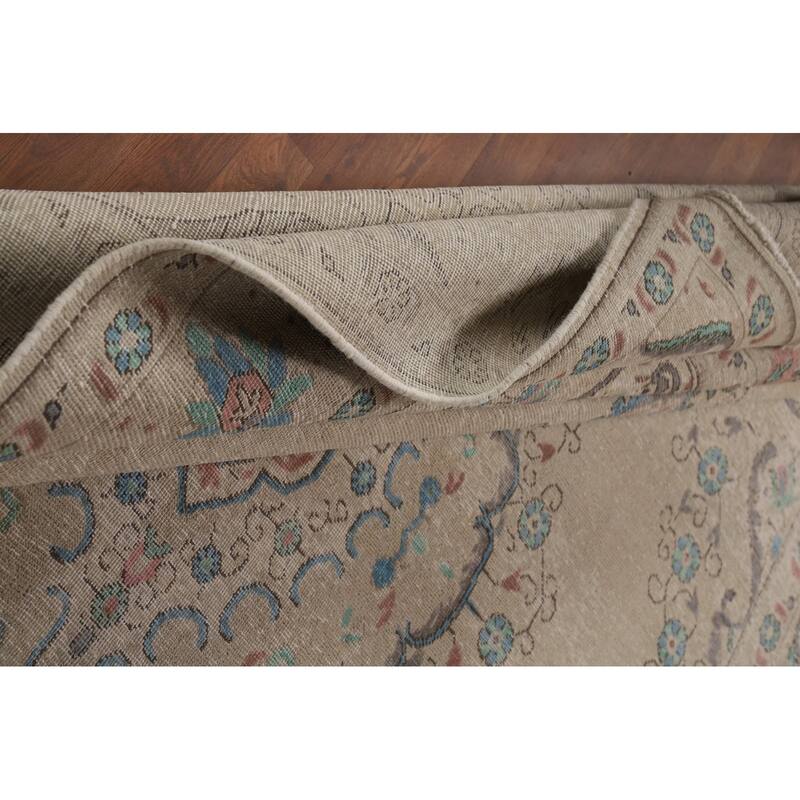 Geometric Tabriz Persian Area Rug Hand-Knotted Oriental Wool Carpet - 8'0"x 10'6"