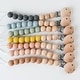 preview thumbnail 1 of 2, Clay Beaded Wooden & Silicone Pacifier Clip