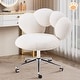 preview thumbnail 1 of 22, Armless Desk Chair Makeup Vanity Chair with Wheels and Adjustable Height Office Chair Criss Cross Cross-Legged Chair White