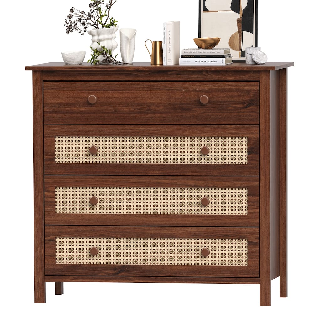Sideboard Buffet Cabinet with 4 Drawers,Modern Wooden Console Cabinet for Kitchen,Living Room, Hallway